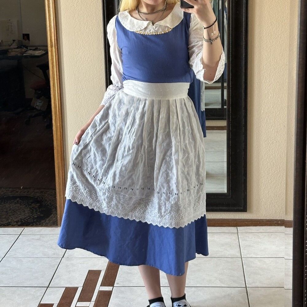 VTG Disney Handmade Beauty & the Beast Cosplay Dress Adult Costume Belle Women M